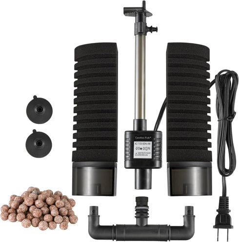 4 1 Carefree Fish Aquarium Filter with Water Pump Sponges and Bag of Filtered Ceramic Balls Fish Tank Quiet Filter