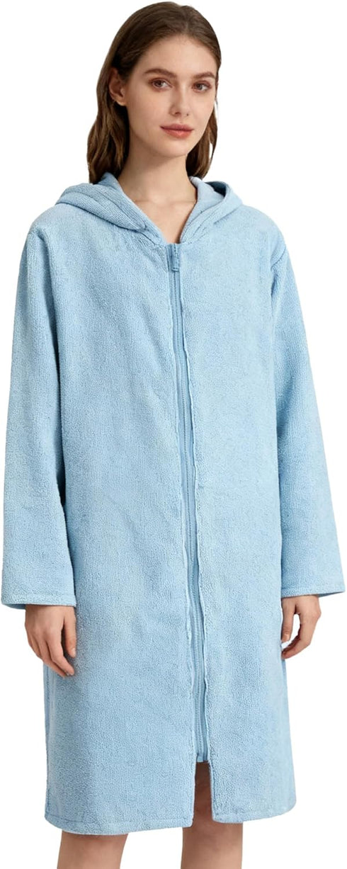 Weecreeture Hooded Towel Poncho with Zipper and Pocket, Surf Poncho for Men