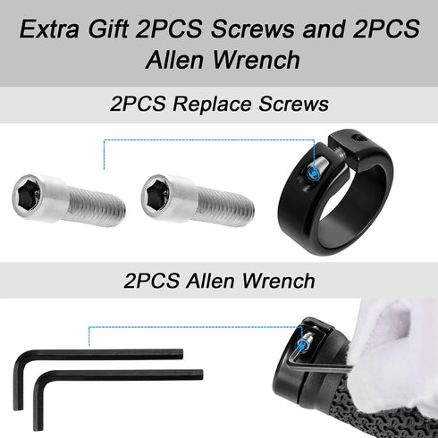 Hapleby Premium Bike Handlebar Grips - Single/Double Lock-on with Anti-Slip, Includes Allen Wrench 2PCS (Classic)