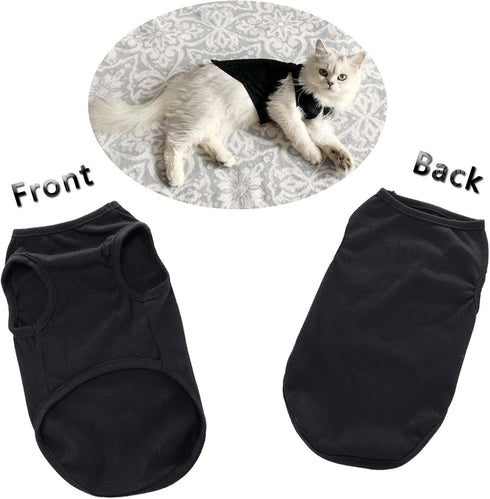 Dog Shirts Puppy Clothes for Small Dogs, Comfortable Summer T-Shirts for Medium Dogs, Soft Cotton Tops (Black M)