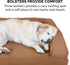 Furhaven Memory Foam Dog Bed for Medium/Small Dogs with Removable Bolsters & Washable Cover, Quilted Sofa, Toasted