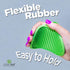 Lillian Ruff Dog Bath Brush, 2 Pack Flexible Rubber Shower Brush with Adjustable Strap