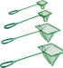 4 Pack Fine Quick Catch Mesh Nylon Fishing Nets with Plastic Handle for Fish Tank - Green (3in, 4in, 5in, 6in)