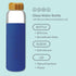 SOMA BPA-Free Glass Water Bottle with Silicone Sleeve, Sapphire, 17oz