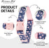 Parisian Pet Dog Collar, Adjustable “Midnight Blossoms” Pattern Collar for Female Puppies, Comfortable Nylon for Small