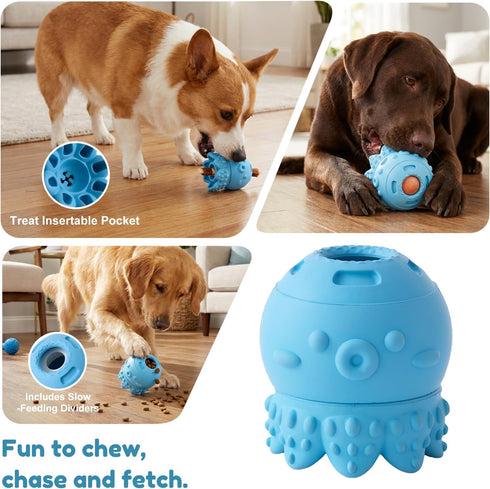 3-in-1 Frozen ZOMISIA Dog Treat Toy, Long Lasting Interactive Dog Chew Toy, Slow Food Training to Reduce Anxiety