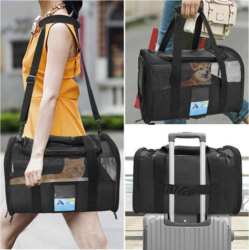 15 Lbs, Refrze Pet Carrier Airline Approved, Cat Carriers for Medium Cats Small Cats, Soft Dog Carriers for Small Dogs
