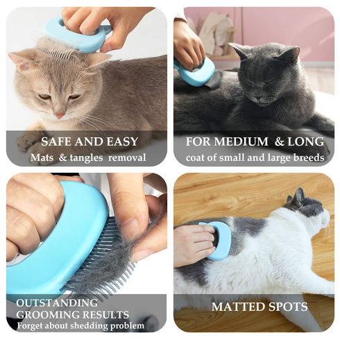 Gentle Cat Grooming Comb Massager - Soft Tools for Pet Hair Removal, Nail Clipper, Deshedding, and Trimming
