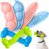Skylety 6 Pieces Puppy Teething Chew Rings Toys - Rubber Bone-shaped Puppy Teething Toy for 2-8 Months