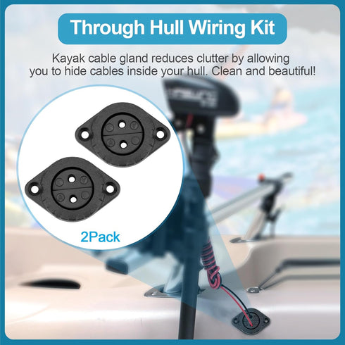 Through Hull Wiring Kit for Kayaks, Thru-Hull Kits for Fish Finders, Motors, Lighting Accessories