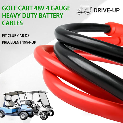 Heavy Duty Golf Cart Battery Cables, 7 PCS 4 Gauge Pure Copper Wiring for Club Car DS & Precedent 1994-up 48 Volt