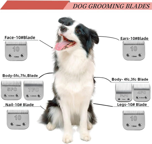 VALLNEI 40/30 Detachable Pet Dog Grooming Ceramic Blades, Compatible with Oster A5, Wahl KM10 Series