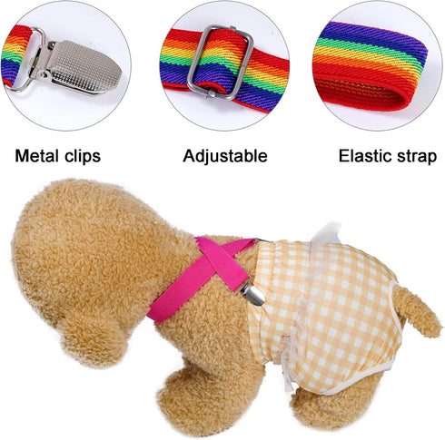 mifengda Dog Suspenders Diapers Suspenders Female Male Adjustable Pet Diapers Keeper for Dog Diapers Pet Clothes Small