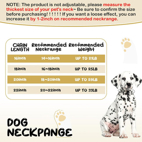 LEIFIDE Gold Dog Chain Collar, 20 mm Wide Diamond Necklace for Medium Large Dogs, 16 Inch