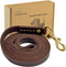 Guiding Star Leather Dog Leash 6ft, Heavy Duty Handmade Training Leash for Large Medium Dogs (Brown)