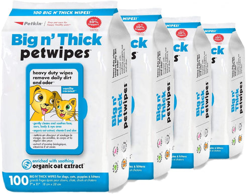 Petkin Pet Wipes for Dogs and Cats - 400 Large Wipes, Cleans Ears, Face, Butt, Body, Ideal for Home or Travel