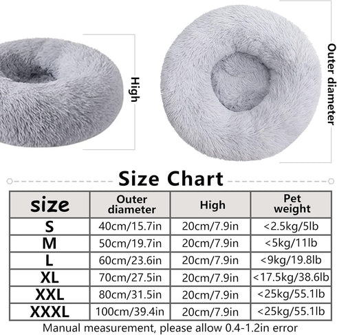 Calming Dog Bed Cat Bed, Machine Washable High Bolster, Available in Multiple Sizes S-XXL