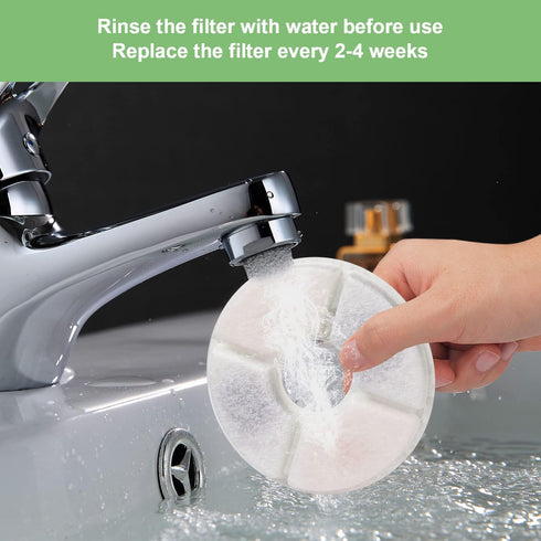 Wonder Creature Cat Water Fountain Filter Replacement - Round Carbon Filters for 81oz/2.4L Automatic Pet Fountain (8