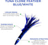 6" 6 Albacore Tuna Clone Feather, Pcs Blue White for Saltwater Fishing Unrigged, Premium Lure, Ideal for Tuna Mahi