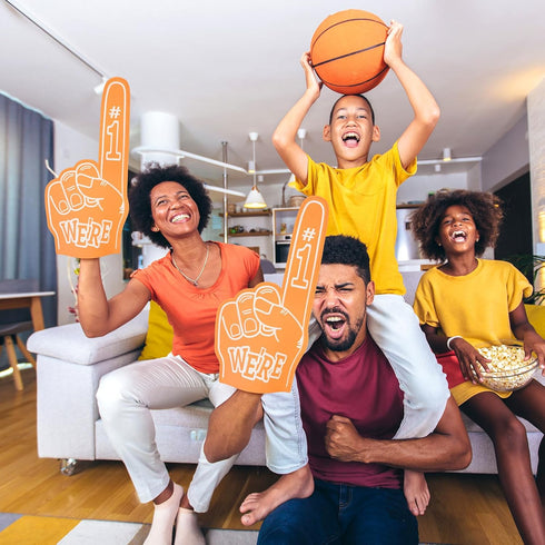 5 Pack 18 Inch 1 Giant Foam Finger We're Number DIY Hand Cheerleading Foam Fingers for Sports Cheer School Spirit Craft