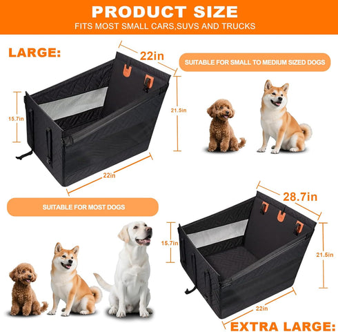 Petmarket Hammock Dog Car Seat for Large Medium Dogs with Seat Belt, Back Seat Extender for Dogs, Waterproof Dog Car