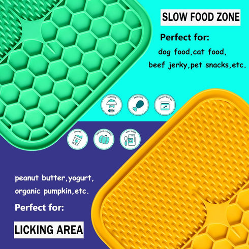 2-Pack XIGOU Dog Lick Pad, Large Licking Mat for Dogs, Slow Feeder Dog Licking Mat with Suction Cups. Boredom & Anxiety