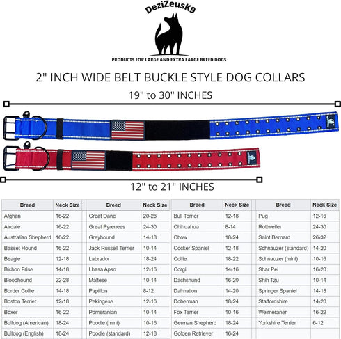 Tactical Dog Collar 2 Inch Wide Heavy Duty with Metal 2-Pin Buckle for Medium, Large & XL Dogs, Reflective