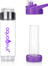 NEW AquaFrut Bottom Loading Fruit Infuser Water Bottle - BPA Free Tritan Plastic - Leak Proof - 24 OZ - Infusion Recipe eBook (Purple) by Aquafrut Bottle