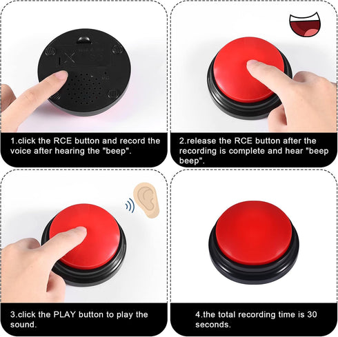 Pet Communication Button for Dogs, 30 Seconds Voice Recording Dog Talking Buzzer for Potty Training, Not Include