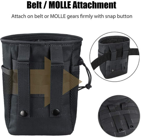 LIVANS Tactical Molle Dump Pouch, Adjustable Magazine Recovery Pouch for Airsoft Paintball Hunting Gear