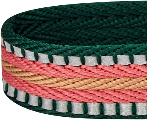 Blueberry Pet Dog Leash & Puppy Essentials: Adjustable Dark Green/Pink 3M Reflective Multi-Colored Stripe Dog Seat