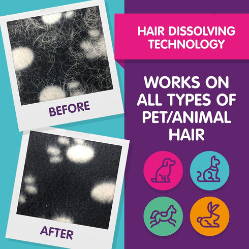 Vamoosh Pet Hair Dissolver for Laundry - 6x3.5oz (2 Boxes), Easily Removes Dog & Cat Fur