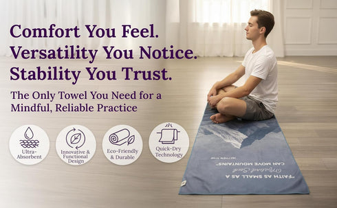 72" 26.5" Multipurpose Mat Towel x - Christian Faith-Based Fitness Towel with Non-Slip Silicone Grip, Quick Drying