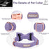 Lavender Corduroy Dog Collars with Bow Tie, Adjustable Safety Metal Buckle for Small Medium Large Dogs, S-Neck 10"-16"