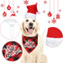 SATINIOR 4 Pcs Adjustable 3D Christmas Dog Santa Hat - Classic Buffalo Plaid Scarf, Reindeer Antlers Headband for Pets