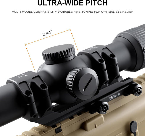 6061-T6 1.42 inch High(1inch/30mm/34mm) Precision Rifle Scope Mounts - Aluminum Picatinny Cantilever Scope Mounts