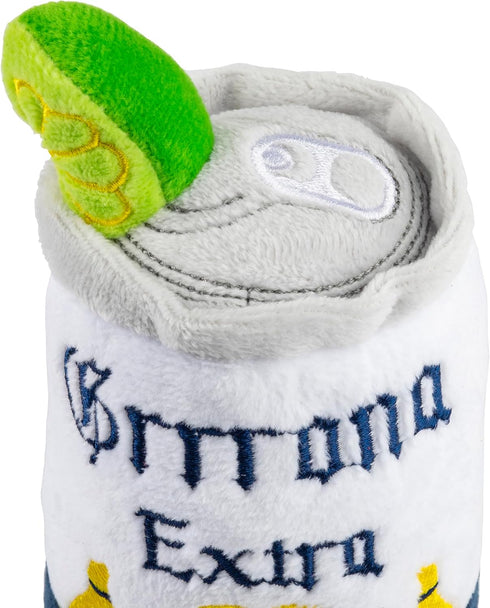 Haute Diggity Dog Grrrona Beer Can, Plush Designer Dog Toy with Interactive Squeaker, Machine-Washable