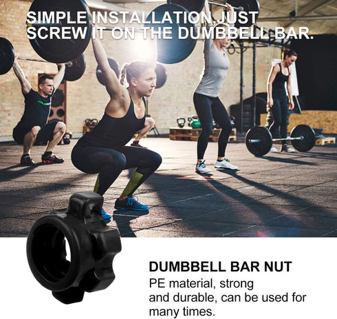 VOSAREA 4pcs Dumbbell Bar Nut, Spin Screw Clamp for Fitness Equipment Accessories
