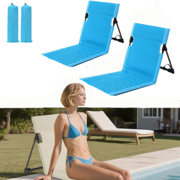2PCS Foldable Seat for Poolside Chairs, Lightweight Portable Flip Chairs for Edge