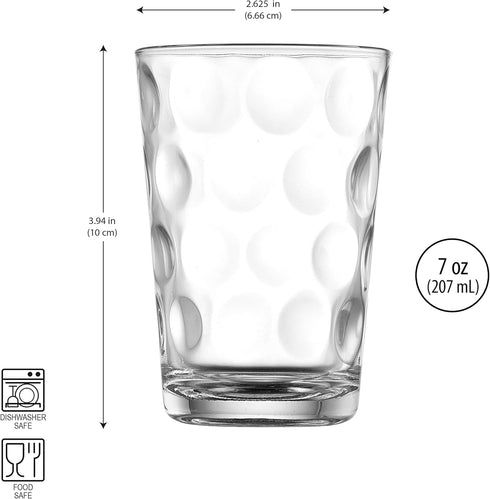Home Essentials Set of 4 Juice Glasses, 7 oz Water Tumblers for Juice, Cocktails, Dishwasher Safe