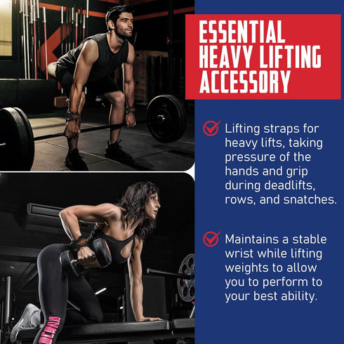 WALITO Double Layer Leather Wrist Straps for Weightlifting, Adjustable Neoprene Padded for Gym Deadlift and Powerlifting