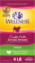 Wellness Complete Health Small Breed Dry Dog Food with Grains, Natural Ingredients, 4-Pound Bag, Turkey & Oatmeal