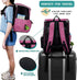 PetAmi Dog Travel Backpack, Airline Approved, Pink - Dog Mom Gift with Food Container & Collapsible Bowls