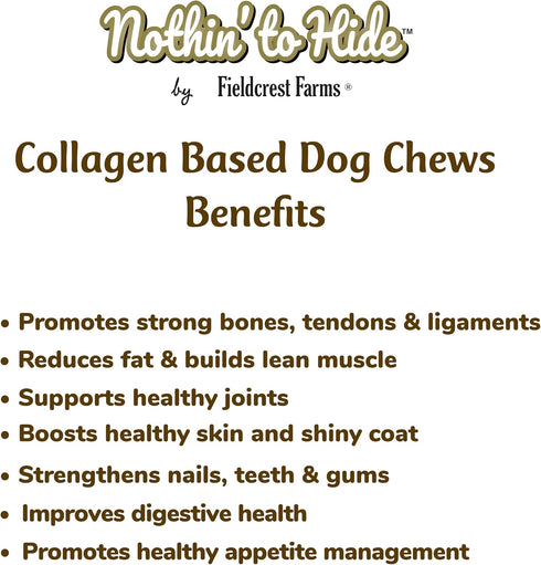 Fieldcrest Farms Nothing to Hide Natural Rawhide Alternative Small Twist Stix for Dogs - 10 Sticks, All Natural Chews