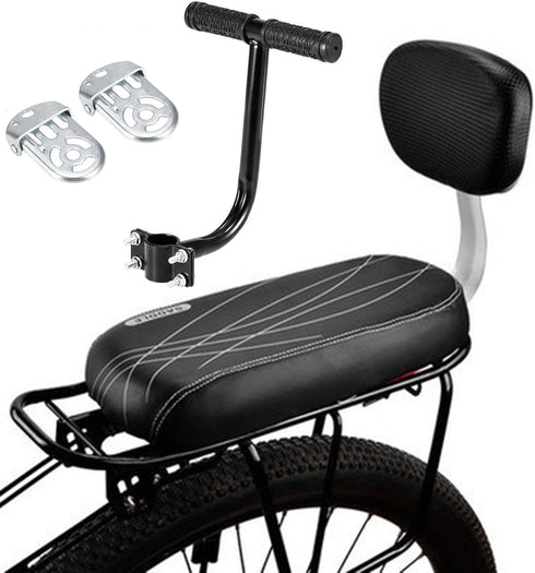 Generic Rear Mount Seat, Kids Seat Back - Carrier Baby Seat for Toddler Including Backrest Armrest Handrail Footrests