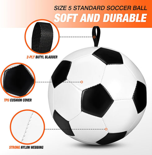 Soccer Training Equipment, Dribble Trainer for Juggling, Foot Control, Kicking Practice with Adjustable Cord