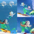 Floating Mermaid Fish Tank Decor, Cartoon Aquarium Decorations for Aquatic Pets, Resin Ornaments