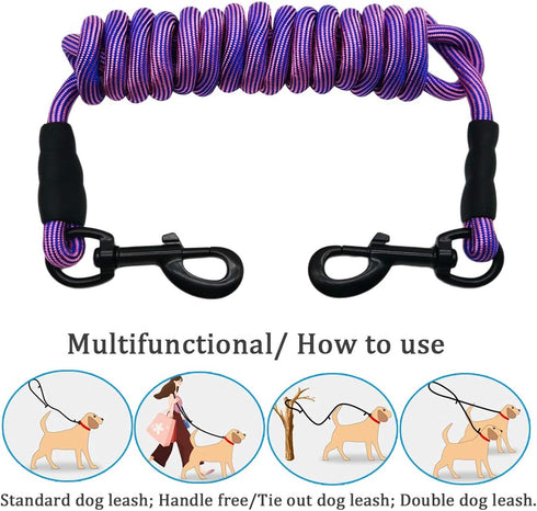 MayPaw 8FT/10FT Heavy Duty Dog Tie Out/Check Cord, Nylon Rope Training Leash for Small Medium Large Dogs