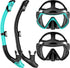 Snorkeling Gear for Adults, Dry-Top Snorkel Set with Scuba Diving Mask, Anti-Leak Anti-Fog Tempered Glass Lens