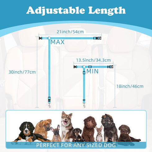 BWOGUE Pet Dog Cat Seat Belts, Adjustable Car Headrest Restraint Safety Leads Vehicle Seatbelt Harness (1 Pack)